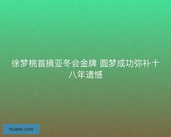 徐梦桃首摘亚冬会金牌 圆梦成功弥补十八年遗憾
